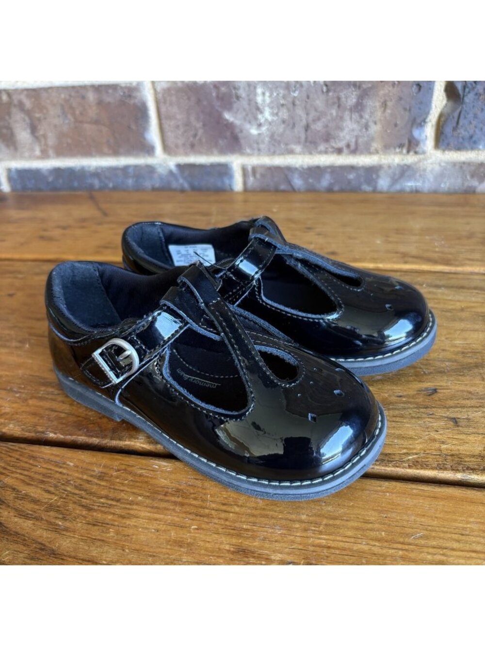 Stride Rite Girls SR Susie Mary Jane Flats Size 9 Shoes Black Patent Leather
